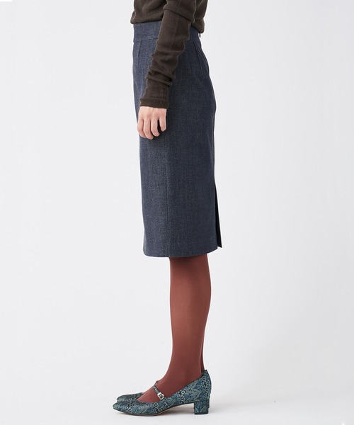 KASHIYAMA（カシヤマ）の「＜ウォッシャブル＞デニムライクストレッチスリムタイトスカート（スカート・レディース・ブラック/インディゴブルー・マルチサイズ）」の10枚目の写真