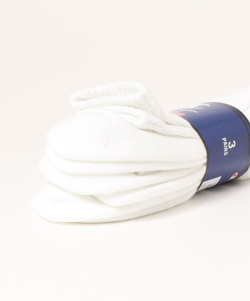 Champion（チャンピオン）の「Champion　[MEN'S]3足組 ロークルーソックス　CMSCR103（ソックス/靴下・メンズ・ホワイト/ブラック/グレー・25cm～27cm）」の4枚目の写真