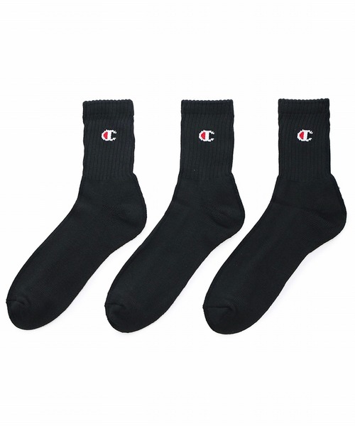 Champion（チャンピオン）の「Champion　[MEN'S]3足組 ロークルーソックス　CMSCR103（ソックス/靴下・メンズ・ホワイト/ブラック/グレー・25cm～27cm）」の2枚目の写真