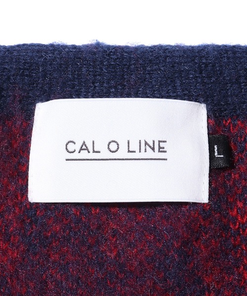 CAL O LINE（キャルオーライン）の「CAL O LINE/キャルオーライン JACQUARD MOHAIR CARDIGAN カーディガン（カーディガン/ボレロ・メンズ・ネイビー/レッド・M/XL/L）」の6枚目の写真