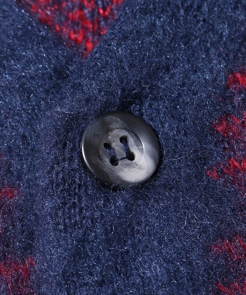 CAL O LINE（キャルオーライン）の「CAL O LINE/キャルオーライン JACQUARD MOHAIR CARDIGAN カーディガン（カーディガン/ボレロ・メンズ・ネイビー/レッド・M/XL/L）」の7枚目の写真