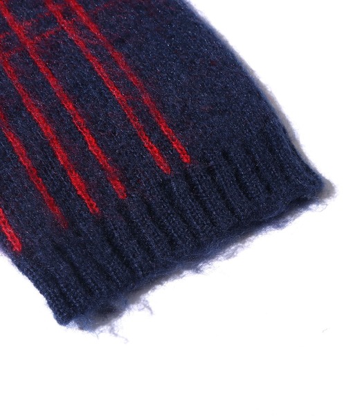 CAL O LINE（キャルオーライン）の「CAL O LINE/キャルオーライン JACQUARD MOHAIR CARDIGAN カーディガン（カーディガン/ボレロ・メンズ・ネイビー/レッド・M/XL/L）」の9枚目の写真