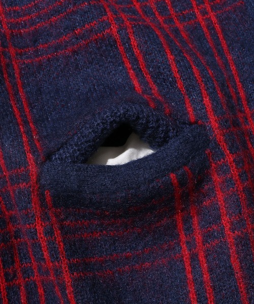 CAL O LINE（キャルオーライン）の「CAL O LINE/キャルオーライン JACQUARD MOHAIR CARDIGAN カーディガン（カーディガン/ボレロ・メンズ・ネイビー/レッド・M/XL/L）」の10枚目の写真