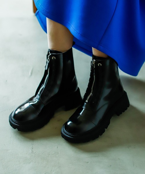 VACANCY（ヴァカンシー）の「front zip ankle boots（ブーツ・レディース・ブラック・MEDIUM/X-LARGE/SMALL/LARGE）」の4枚目の写真
