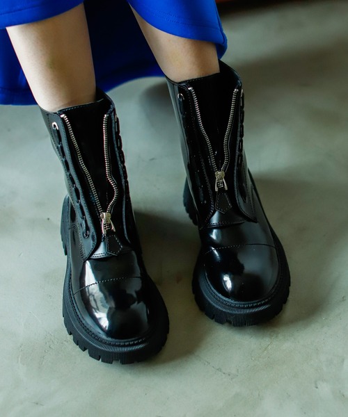 VACANCY（ヴァカンシー）の「front zip ankle boots（ブーツ・レディース・ブラック・MEDIUM/X-LARGE/SMALL/LARGE）」の6枚目の写真