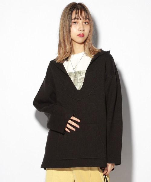 PBLIM（ページボーイリム）の「【PAGEBOYLIM】メキシカンパーカー（ニット/セーター・レディース・ブラック/パープル/レッド・MEDIUM/LARGE）」の7枚目の写真