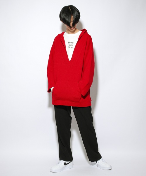 PBLIM（ページボーイリム）の「【PAGEBOYLIM】メキシカンパーカー（ニット/セーター・レディース・ブラック/パープル/レッド・MEDIUM/LARGE）」の12枚目の写真