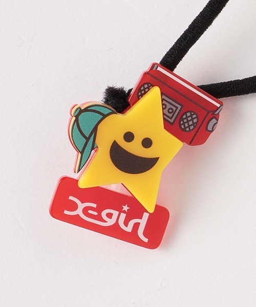 X-girl Stages（エックスガールステージス）の「ラジカセキラッキーヘアポニー（ヘアゴム・キッズ・ブラック・FREE）」の5枚目の写真