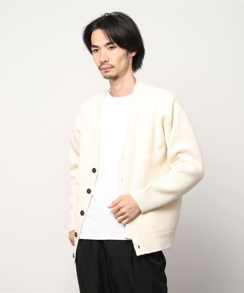 ESTNATION(エストネーション)の「ESTNATION / ラムウールニットカーディガン(カーディガン/ボレロ・メンズ・ネイビー/イエロー/オフホワイト・LARGE/MEDIUM)」の7枚目の写真