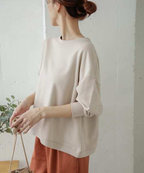 URBAN RESEARCH DOORS（アーバンリサーチドアーズ）の「『UR TECH』スウェットショートプルオーバー（スウェット・レディース・ライトベージュ/ミント/スミクロ・ONE）」の17枚目の写真