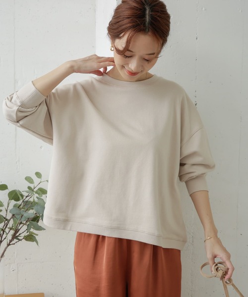 URBAN RESEARCH DOORS（アーバンリサーチドアーズ）の「『UR TECH』スウェットショートプルオーバー（スウェット・レディース・ライトベージュ/ミント/スミクロ・ONE）」の22枚目の写真