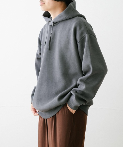 URBAN RESEARCH（アーバンリサーチ）の「ミラノリブ 高機能ニットパーカー（ニット/セーター・メンズ・ブラック/ベージュ/グレー・MEDIUM/LARGE）」の2枚目の写真