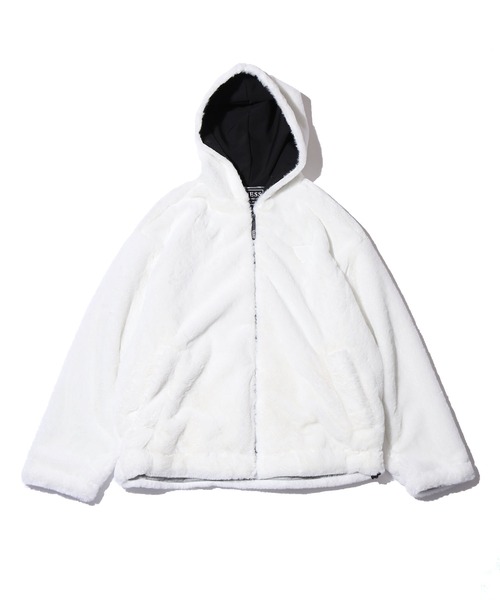 Guess(ゲス)の「GUESS/ゲス UNI HOODIE KNIT JKT フーデッドジャケット ブランドロゴ(ブルゾン・メンズ・アイボリー/ブラック・L/XL/M)」の16枚目の写真