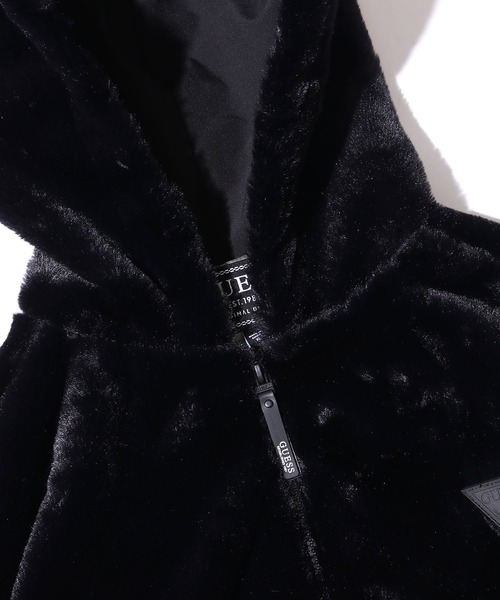 Guess(ゲス)の「GUESS/ゲス UNI HOODIE KNIT JKT フーデッドジャケット ブランドロゴ(ブルゾン・メンズ・アイボリー/ブラック・L/XL/M)」の6枚目の写真