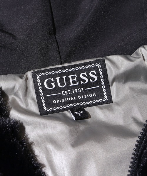 Guess(ゲス)の「GUESS/ゲス UNI HOODIE KNIT JKT フーデッドジャケット ブランドロゴ(ブルゾン・メンズ・アイボリー/ブラック・L/XL/M)」の7枚目の写真