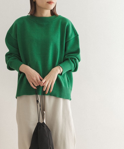 FORK&SPOON(フォークアンドスプーン)の「【一部WEB限定カラー】FORK&SPOON 2WAYクルーカーディガン(カーディガン/ボレロ・レディース・ブラウン/オフホワイト/ブルー系その他/グリーン・ONE)」の3枚目の写真