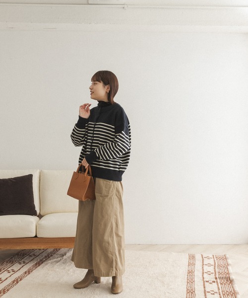 FORK&SPOON(フォークアンドスプーン)の「【一部WEB限定カラー】FORK&SPOON 2WAYクルーカーディガン(カーディガン/ボレロ・レディース・ブラウン/オフホワイト/ブルー系その他/グリーン・ONE)」の5枚目の写真