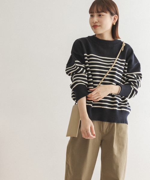 FORK&SPOON(フォークアンドスプーン)の「【一部WEB限定カラー】FORK&SPOON 2WAYクルーカーディガン(カーディガン/ボレロ・レディース・ブラウン/オフホワイト/ブルー系その他/グリーン・ONE)」の7枚目の写真