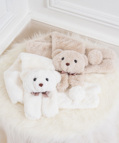 ウサギ　ホワイトマフラー　ハニーシナモン　honey cinnamon 白 シナモンマフラー（マフラー）｜Honey Cinnamon（ハニーシナモン）の