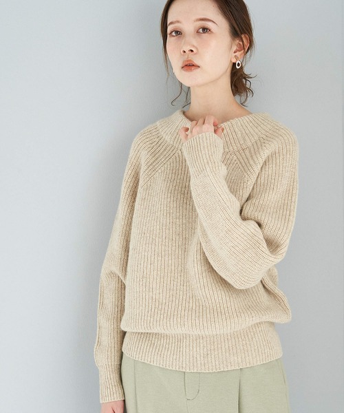 ROPE' PICNIC（ロペピクニック）の「【人気ブロガーAkaneさんコラボ】【emur】ボトルネックニットプルオーバー（ニット/セーター・レディース・ベージュ/ピンク/イエロー・38）」の2枚目の写真