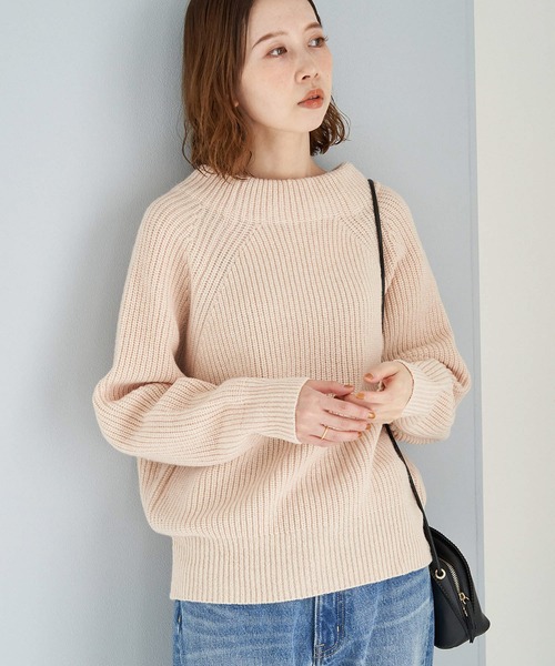 ROPE' PICNIC（ロペピクニック）の「【人気ブロガーAkaneさんコラボ】【emur】ボトルネックニットプルオーバー（ニット/セーター・レディース・ベージュ/ピンク/イエロー・38）」の3枚目の写真