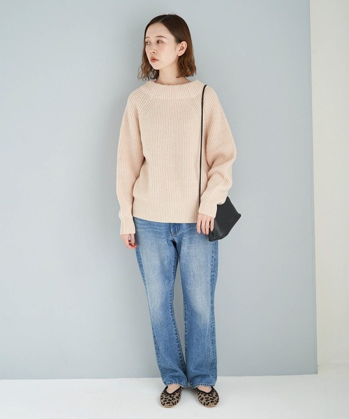 ROPE' PICNIC（ロペピクニック）の「【人気ブロガーAkaneさんコラボ】【emur】ボトルネックニットプルオーバー（ニット/セーター・レディース・ベージュ/ピンク/イエロー・38）」の16枚目の写真