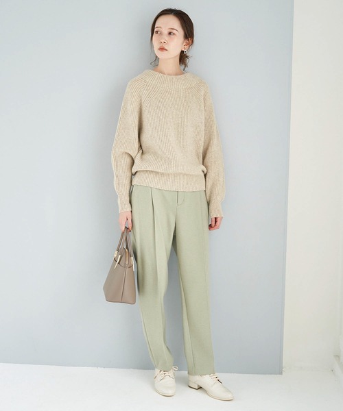 ROPE' PICNIC（ロペピクニック）の「【人気ブロガーAkaneさんコラボ】【emur】ボトルネックニットプルオーバー（ニット/セーター・レディース・ベージュ/ピンク/イエロー・38）」の17枚目の写真