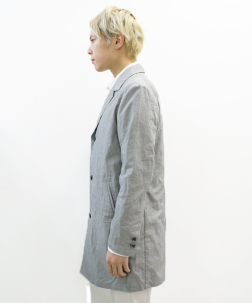 CIAOPANIC（チャオパニック）の「【Ciaopanic】F.L.Bショップコート（チェスターコート・メンズ・チャコールグレー/ネイビー/アイボリー・MEDIUM/LARGE）」の4枚目の写真