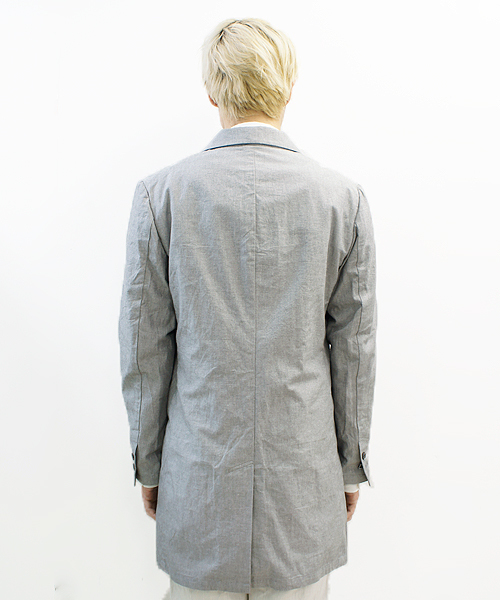 CIAOPANIC（チャオパニック）の「【Ciaopanic】F.L.Bショップコート（チェスターコート・メンズ・チャコールグレー/ネイビー/アイボリー・MEDIUM/LARGE）」の5枚目の写真