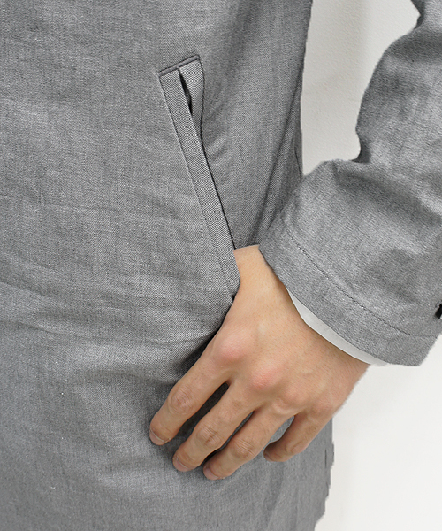 CIAOPANIC（チャオパニック）の「【Ciaopanic】F.L.Bショップコート（チェスターコート・メンズ・チャコールグレー/ネイビー/アイボリー・MEDIUM/LARGE）」の8枚目の写真