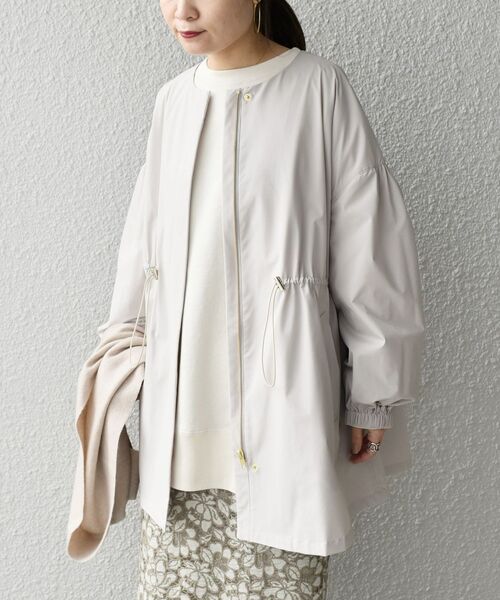 SHIPS（シップス）の「*〈撥水加工/手洗い可能〉SOLOTEXノーカラードロストコート◇（ノーカラーコート・レディース・ネイビー/オリーブ/ナチュラル/ベージュ系・ONE SIZE）」の20枚目の写真