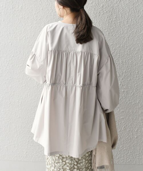 SHIPS（シップス）の「*〈撥水加工/手洗い可能〉SOLOTEXノーカラードロストコート◇（ノーカラーコート・レディース・ネイビー/オリーブ/ナチュラル/ベージュ系・ONE SIZE）」の22枚目の写真