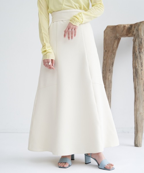 VANNIE U（ヴァニーユー）の「パターンフレアスカート/2WAYウエスト（低身長着用可能）/セットアップ着用可能商品（スカート・レディース・ライトブルー/アイボリー/ブラック/ベージュ/ピンク・FREE）」の6枚目の写真