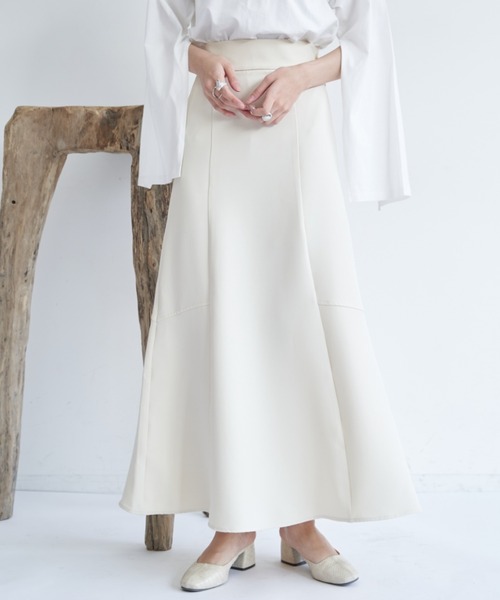 VANNIE U（ヴァニーユー）の「パターンフレアスカート/2WAYウエスト（低身長着用可能）/セットアップ着用可能商品（スカート・レディース・ライトブルー/アイボリー/ブラック/ベージュ/ピンク・FREE）」の8枚目の写真