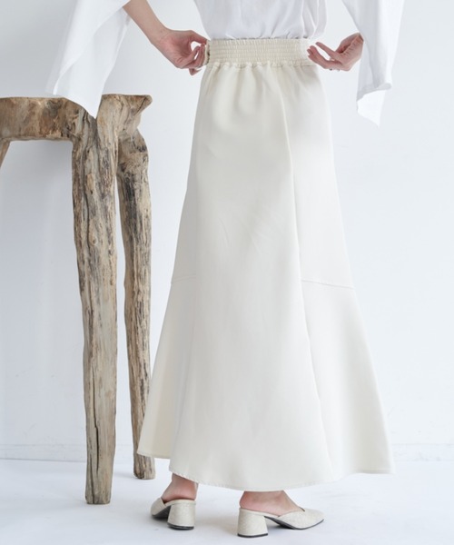 VANNIE U（ヴァニーユー）の「パターンフレアスカート/2WAYウエスト（低身長着用可能）/セットアップ着用可能商品（スカート・レディース・ライトブルー/アイボリー/ブラック/ベージュ/ピンク・FREE）」の9枚目の写真