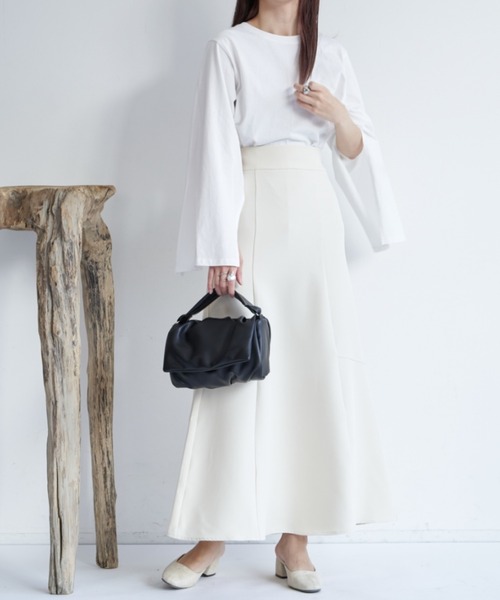 VANNIE U（ヴァニーユー）の「パターンフレアスカート/2WAYウエスト（低身長着用可能）/セットアップ着用可能商品（スカート・レディース・ライトブルー/アイボリー/ブラック/ベージュ/ピンク・FREE）」の10枚目の写真