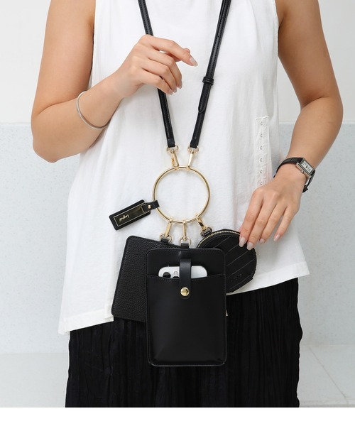 Ungrid（アングリッド）の「【Ungrid/アングリッド】リングマルチケース ショルダーバッグ（ショルダーバッグ・レディース・ブラック/アイボリー/ブラウン/ベージュ/カーキ/ラベンダー/グレー/ライトベージュ/ベージュ系その他/オリーブ/ダークブルー・FREE）」の3枚目の写真