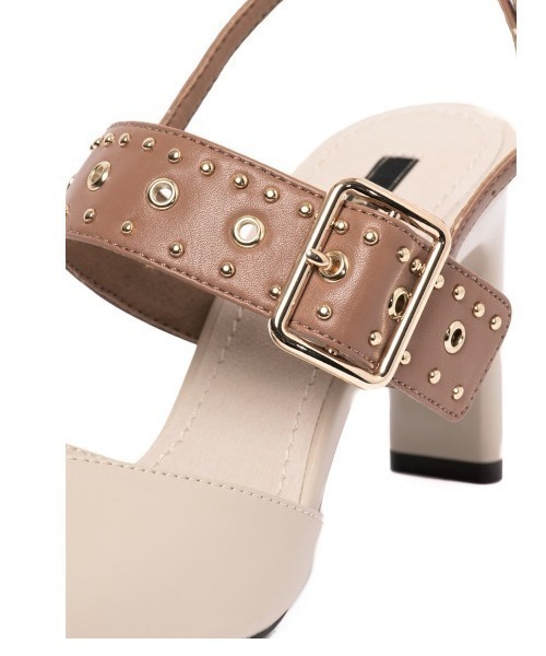 R&E(アールアンドイー)の「【R&E】スタッズベルトストラップスティックヒールパンプス(パンプス・レディース・アイボリー/ブラック/ベージュ系/アイボリー系・22.0cm/22.5cm/23.0cm/23.5cm/24.0cm/24.5cm)」の19枚目の写真
