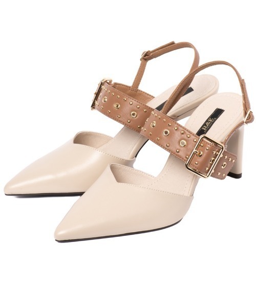 R&E(アールアンドイー)の「【R&E】スタッズベルトストラップスティックヒールパンプス(パンプス・レディース・アイボリー/ブラック/ベージュ系/アイボリー系・22.0cm/22.5cm/23.0cm/23.5cm/24.0cm/24.5cm)」の22枚目の写真