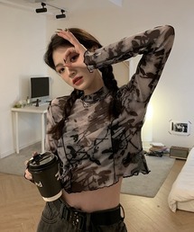 HALEY PESCA/ミニ丈 シースルートップス カットソー