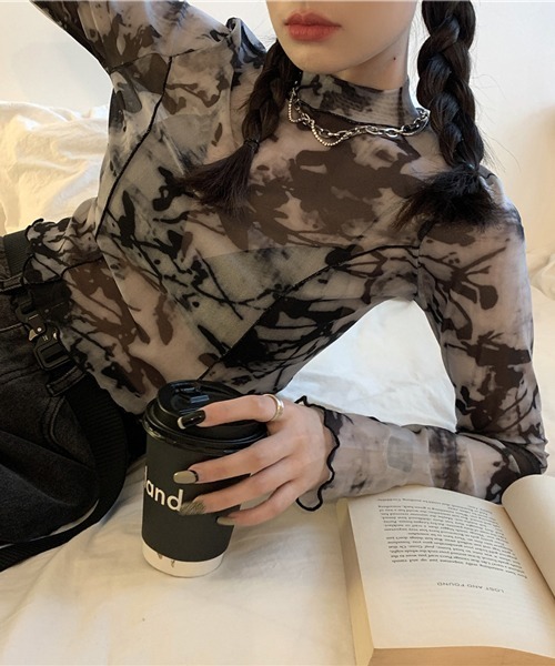 HALEY PESCA(ヘーリーペスカ)の「HALEY PESCA/ミニ丈 シースルートップス カットソー(Tシャツ/カットソー・レディース・ブラック系その他2/ブラック系その他・FREE)」の11枚目の写真