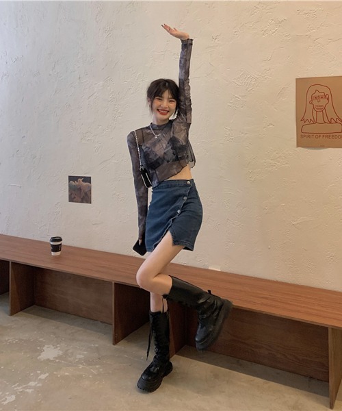 HALEY PESCA(ヘーリーペスカ)の「HALEY PESCA/ミニ丈 シースルートップス カットソー(Tシャツ/カットソー・レディース・ブラック系その他2/ブラック系その他・FREE)」の21枚目の写真