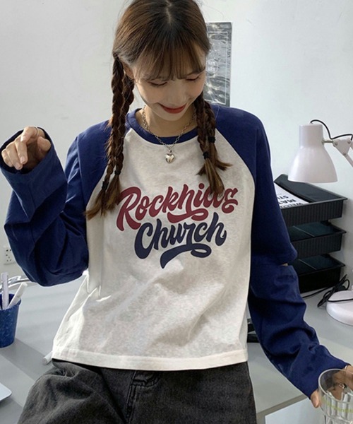 meJane(ミージェーン)の「配色ラグランスリーブショルダースリットクロップドロンT【ZOZOTOWN限定】(Tシャツ/カットソー・レディース・ブラック/ネイビー/レッド・FREE)」の8枚目の写真