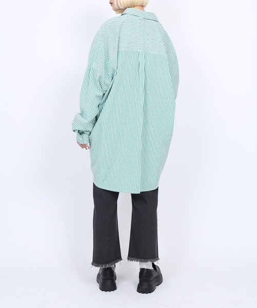 PUNYUS(プニュズ)の「キャンディストライプシャツ(シャツ/ブラウス・レディース・パープル/ブルー/グリーン/ピンク・1/2/4/3)」の8枚目の写真