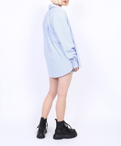 PUNYUS(プニュズ)の「キャンディストライプシャツ(シャツ/ブラウス・レディース・パープル/ブルー/グリーン/ピンク・1/2/4/3)」の10枚目の写真