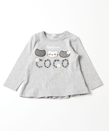 KP（ケーピー）の「cocoちゃんアップリケとお花ロゴプリント長袖Tシャツ(80-90cm)（Tシャツ/カットソー・キッズ）」