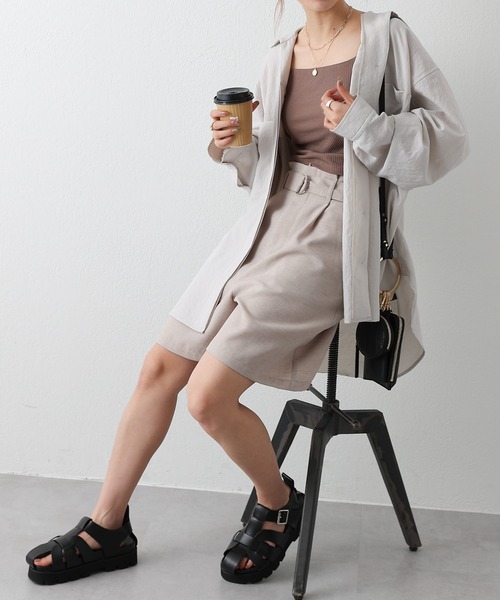 COLONY 2139（コロニートゥーワンスリーナイン）の「カップ付リブクロップドキャミソール（キャミソール・レディース・ブラック/アイボリー/モカ・SMALL/MEDIUM/LARGE）」の4枚目の写真