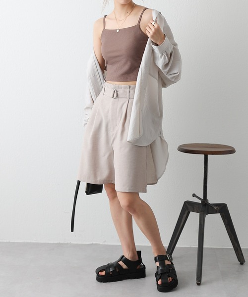 COLONY 2139（コロニートゥーワンスリーナイン）の「カップ付リブクロップドキャミソール（キャミソール・レディース・ブラック/アイボリー/モカ・SMALL/MEDIUM/LARGE）」の6枚目の写真