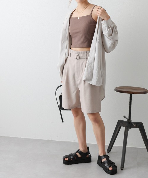 COLONY 2139（コロニートゥーワンスリーナイン）の「カップ付リブクロップドキャミソール（キャミソール・レディース・ブラック/アイボリー/モカ・SMALL/MEDIUM/LARGE）」の7枚目の写真