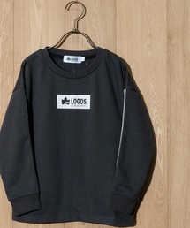 LOGOS（ロゴス）の「【30】〔LOGOS/ロゴス〕裏毛 ボックスロゴ 袖ライン クルーネックスウェット（スウェット・キッズ）」